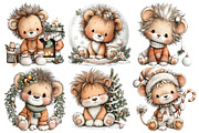 Whimsical Christmas Lion Clipart, an Illustration by Pixels.Craft (Thumbnail 6 of 6)