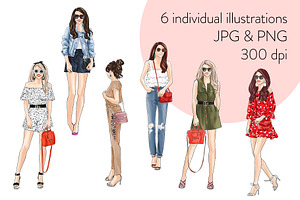 Fashion Girls 20 -Light Skin Clipart