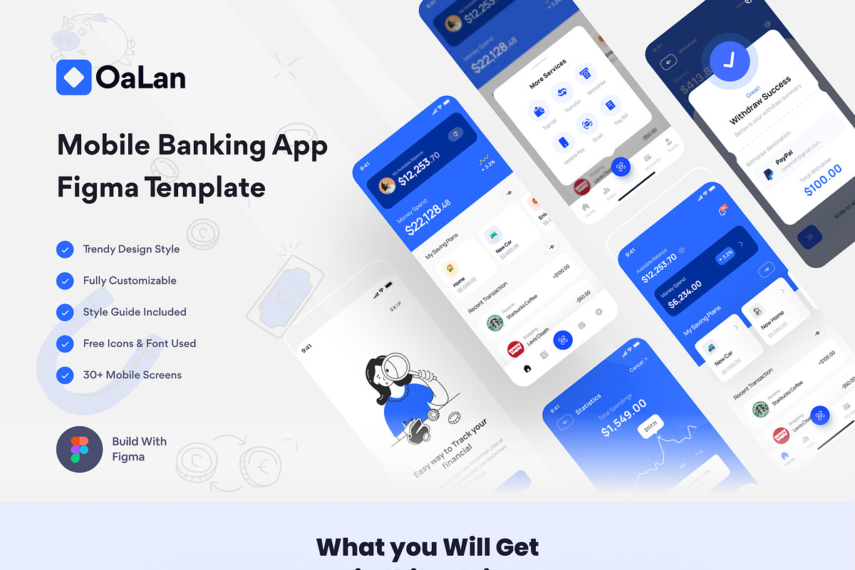 E-Wallet Mobile App UI Kit, an UI Kit Template by DesignsLab (Photo 1 of 10)