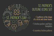 St. Patrick’s outline icons set, a Graphic by ekmelica (Thumbnail 1 of 5)