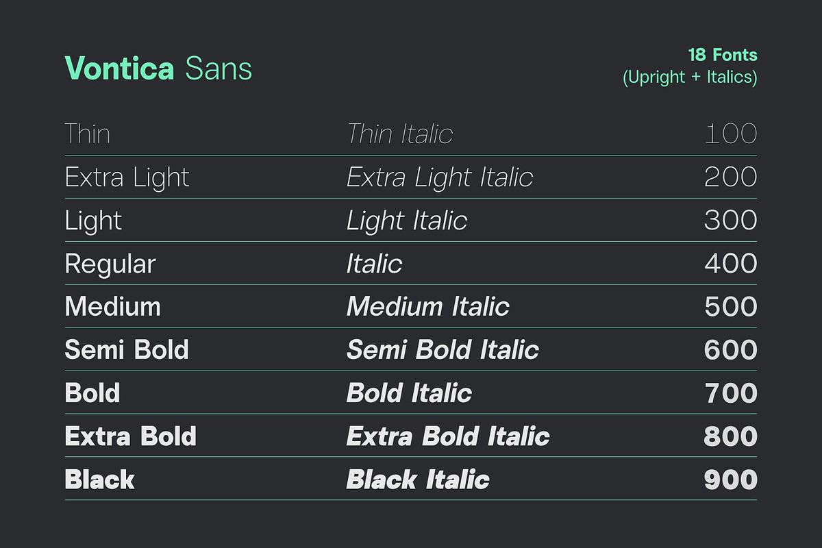 Vontica Sans Font Family, a Sans Serif Font by Asenbayu (Photo 5 of 15)
