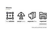 50 Coffee Icons, an Outline Icon by Side Project (Thumbnail 4 of 8)