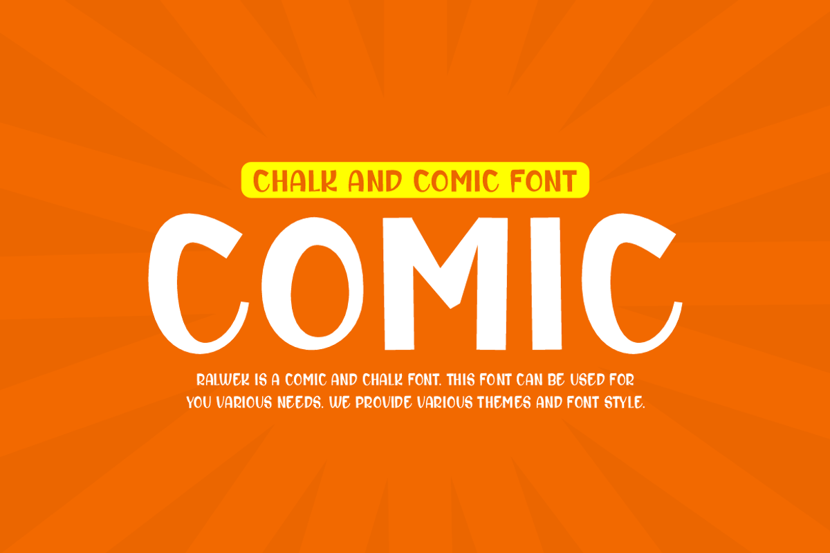 Ralwek - Chalk & Comic Font, a Sans Serif Font by Iqsiart Studio (Photo 3 of 6)