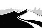 Mountain Landscape Silhouette Set, an Object Illustration by Designer_Momina (Thumbnail 2 of 9)