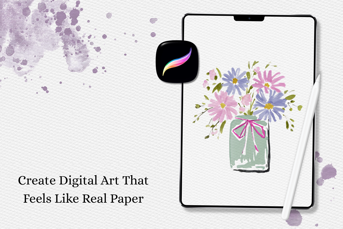 Procreate Watercolor Paper Canvas, a Layer Style Add-On by Wicked Creative (Photo 5 of 7)