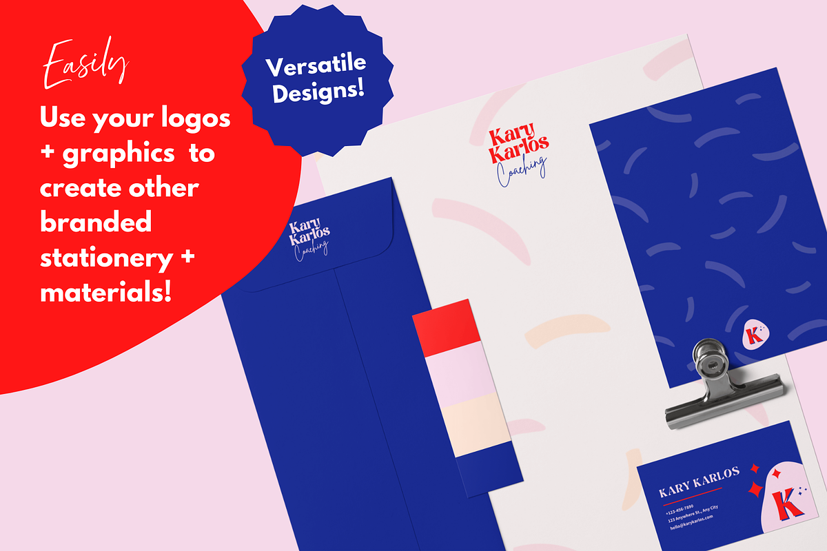 Retro Canva logo & brand kit bundle, a Branding & Logo Template by Kurly Creative (Photo 6 of 13)
