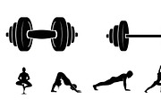 Fitness Workout Silhouette Icon Set, an Illustration by musafir_fashion (Thumbnail 45 of 51)