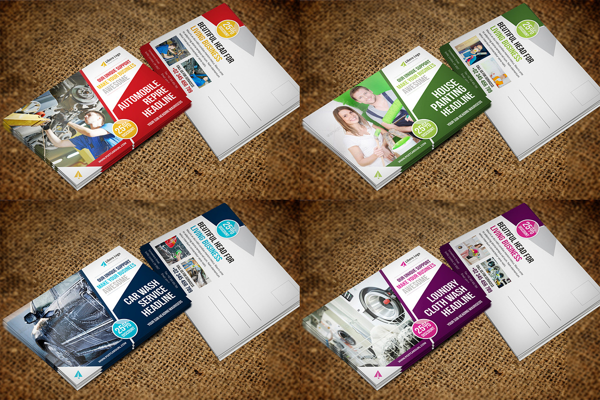 Postcard Design Bundle, a Card Template by Miyaji75 (Photo 16 of 20)
