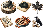 Beige & Black Autumn Watercolor PNG, an Illustration by Designking (Thumbnail 2 of 4)