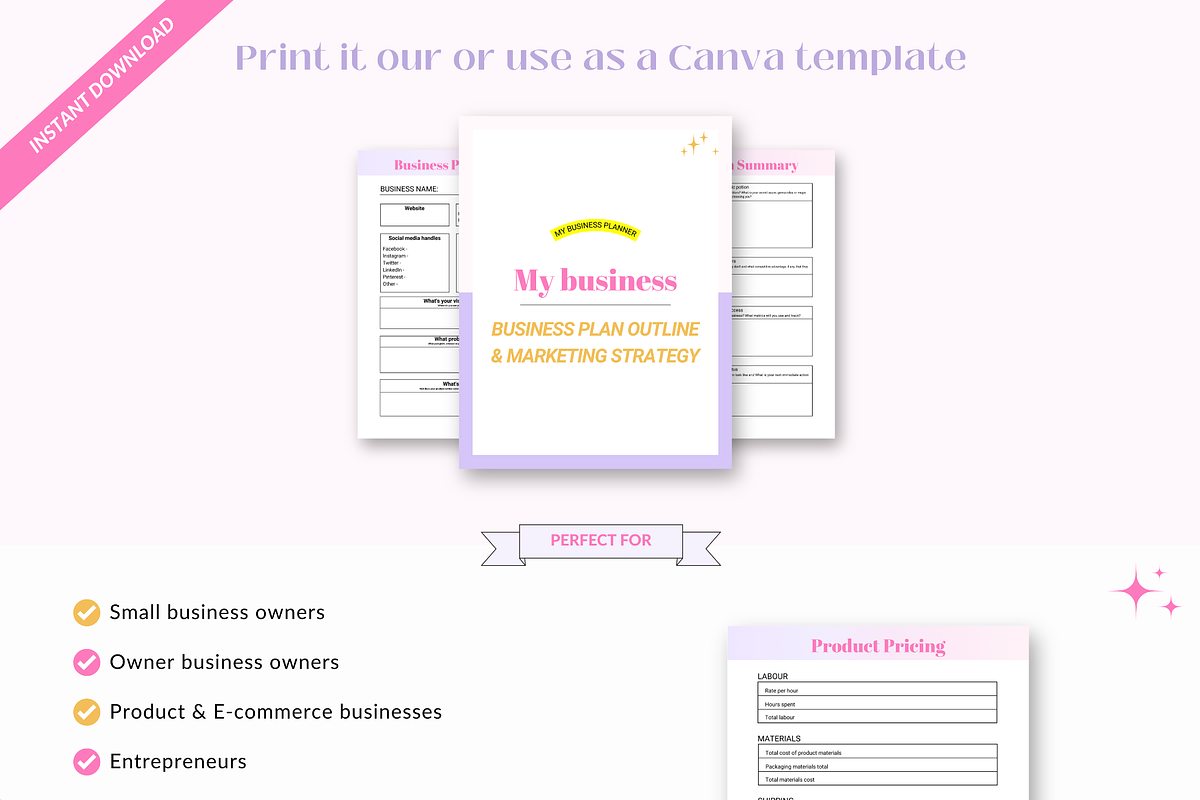 Small Business Planner Canva print, a Templates & Theme by Cate Creates (Photo 5 of 11)