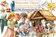 Cute Christmas Nativity Clipart Bund, an Illustration by DreamCafeArt (Thumbnail 1 of 6)