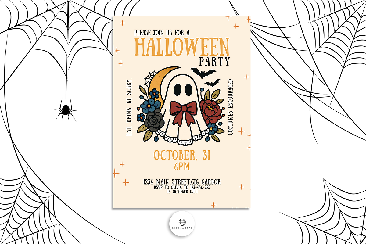 Halloween Invitation Template Bundle, a Brochure Template by Nina Shaw (Photo 9 of 12)