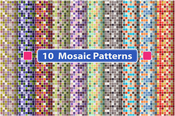 Set Of Mosaic Seamless Patterns