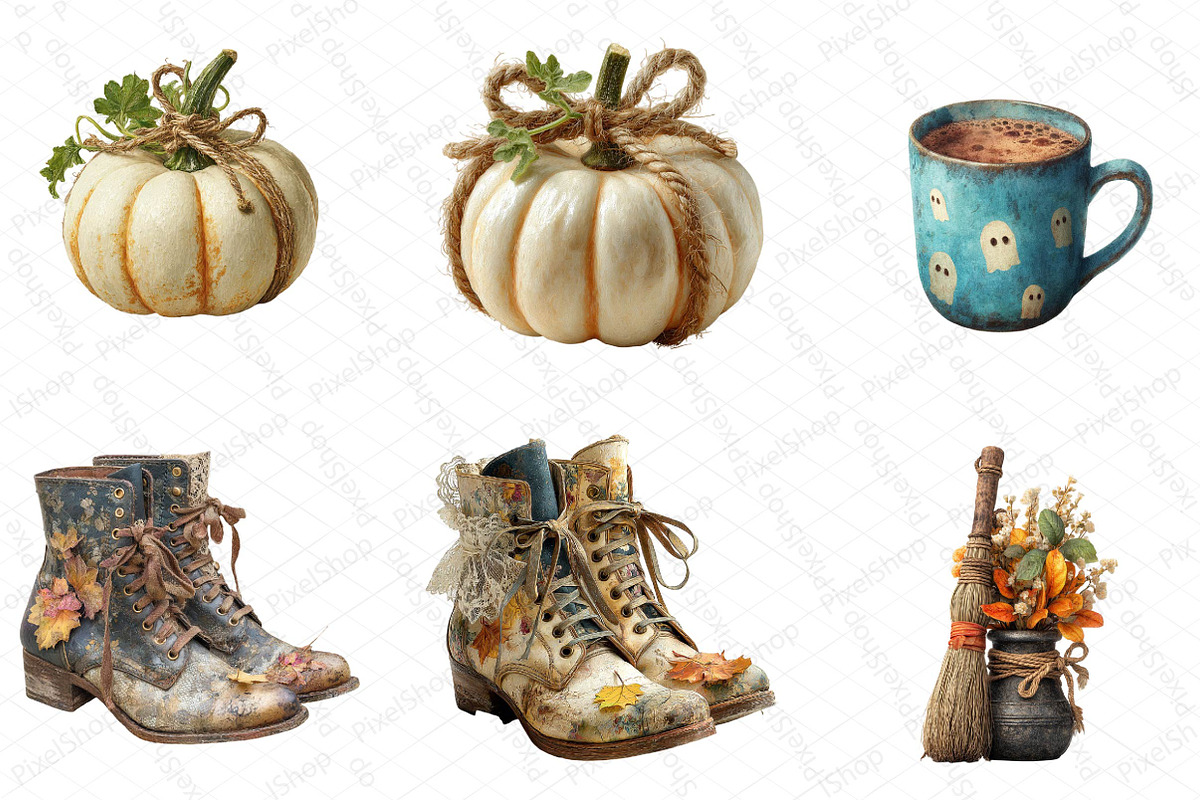 Watercolor Neutral Halloween Clipart, an Illustration by DreamPrint404 (Photo 5 of 5)