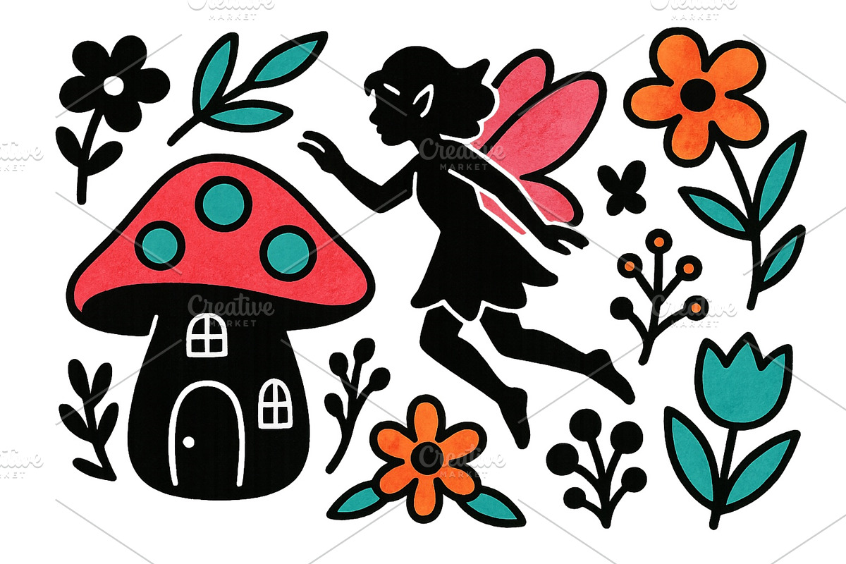 Fairy flying near a colorful, an Illustration by ZinetroN