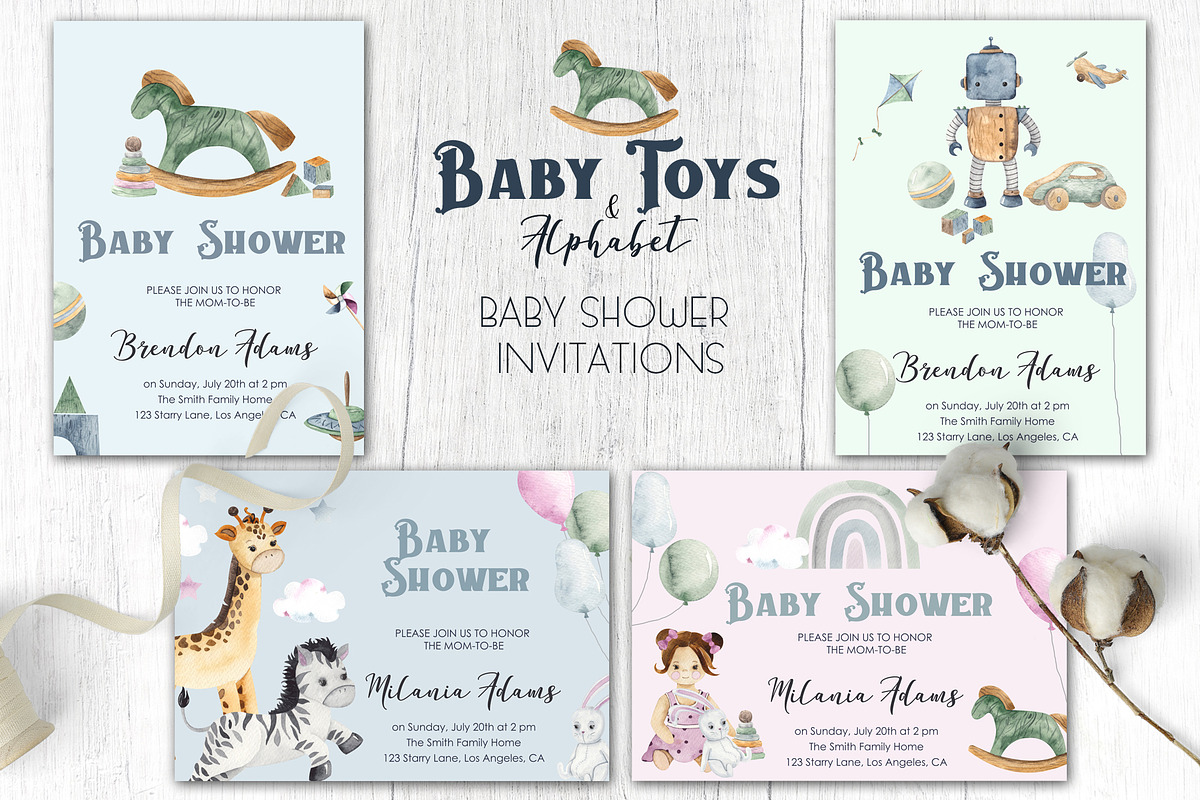 Watercolor Baby Toys & Alphabet, an Object Graphic by Ana-Sakuta (Photo 9 of 21)