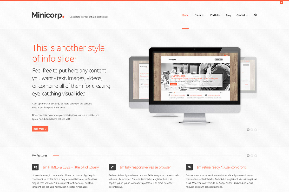 Minicorp - Agency WordPress Theme, a WordPress Template by IshYoBoy (Photo 2 of 7)