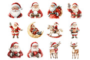 Cute Santa and Reindeer, an Illustration by Design Market (Thumbnail 3 of 3)