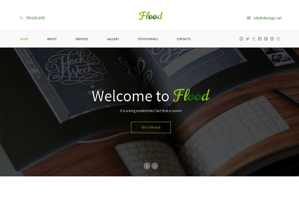 Flood Responsive One Page Theme, a Landing Page Template by IceTemplates (Photo 1 of 3)