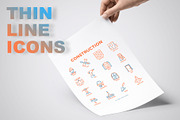 Construction | 16 Thin Line Icons, an Outline Icon by Alex Blogoodf (Thumbnail 3 of 11)
