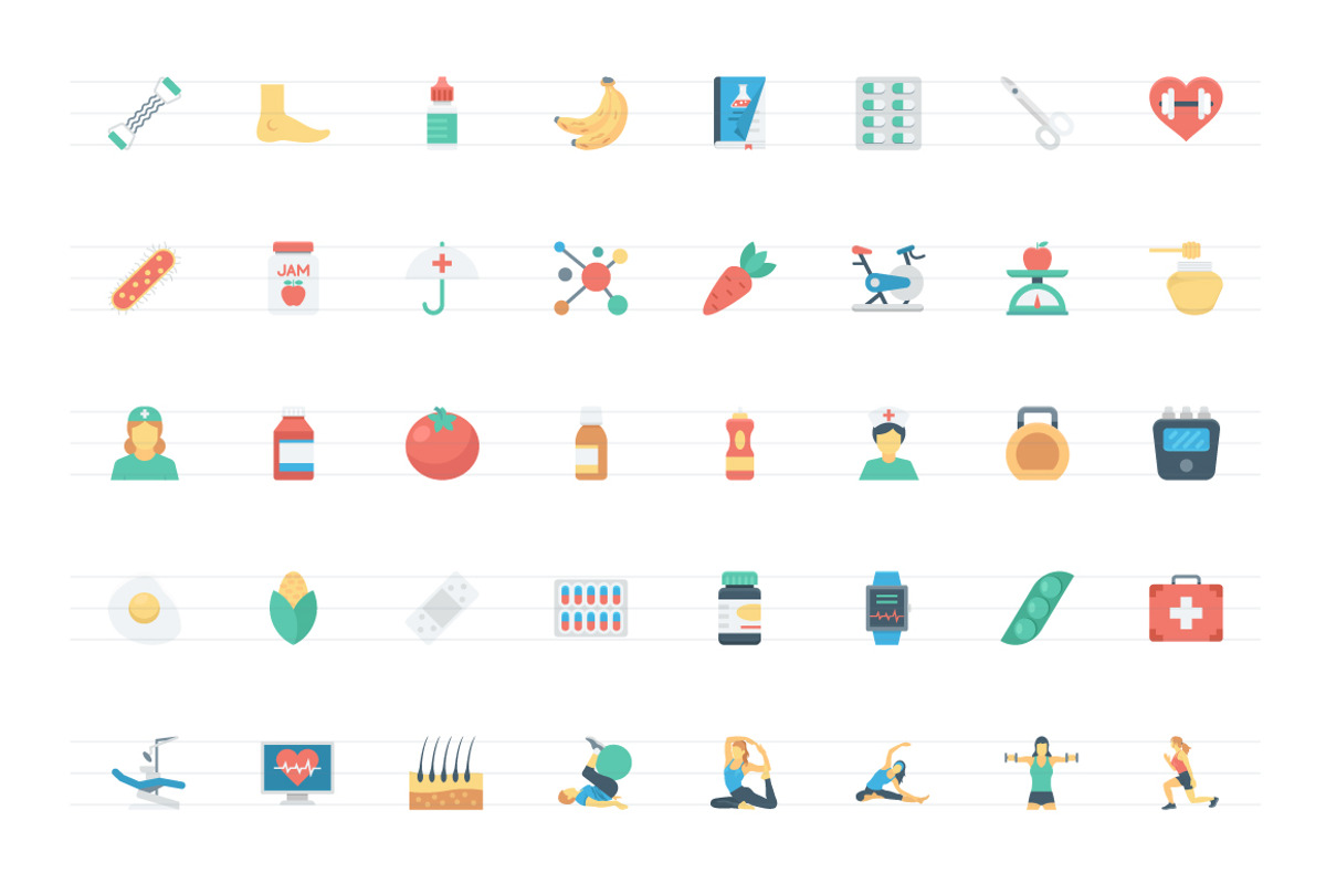200 Flat Medical and Health Icons, a Duotone Icon by Creative Stall