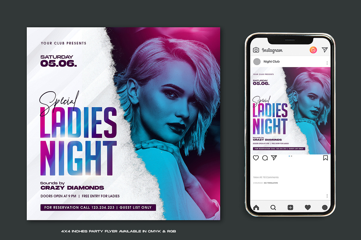 Ladies Night - Party Flyer, a Flyer Template by Corrella Design