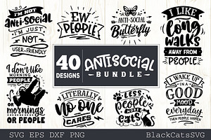 Sassy SVG bundle 40 designs antisoci