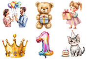 Happy Birthday Clipart, an Illustration by SinaCreation (Thumbnail 3 of 5)
