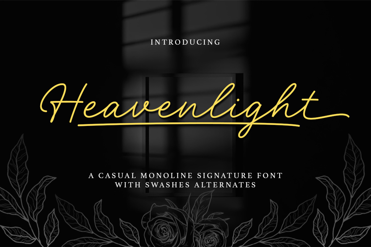 Heavenlight // Monoline-Signature, a Handwritten Font by Fargun Studio (Photo 1 of 15)