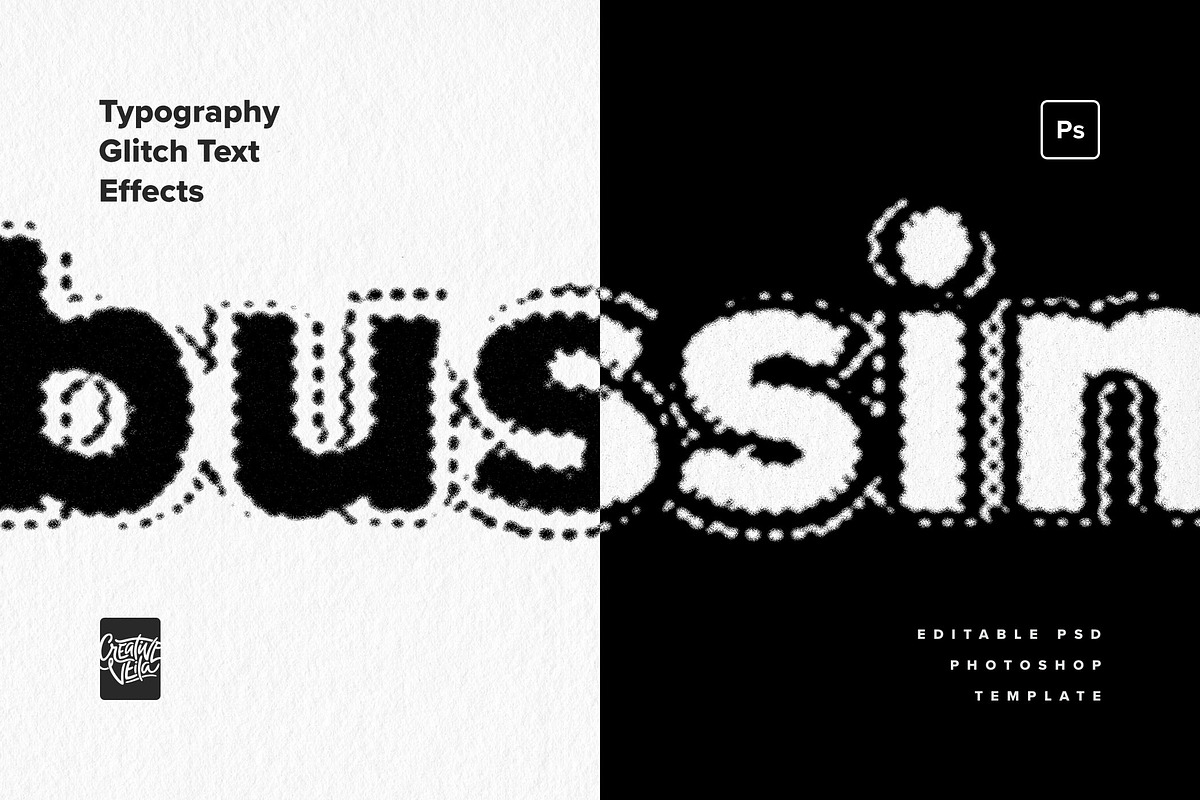 Typography Glitch Text Effects, a Layer Style Add-On by Creative Veila (Photo 3 of 10)