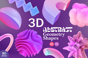 3D Abstract Geometry Shapes, an Object 3D Model by Happy Letters