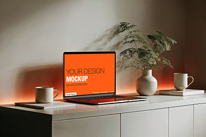Modern mockup laptop setup