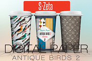 Antique birds 2 Digital Paper, a Texture Graphic by JAY MID IMAGE (Thumbnail 2 of 4)