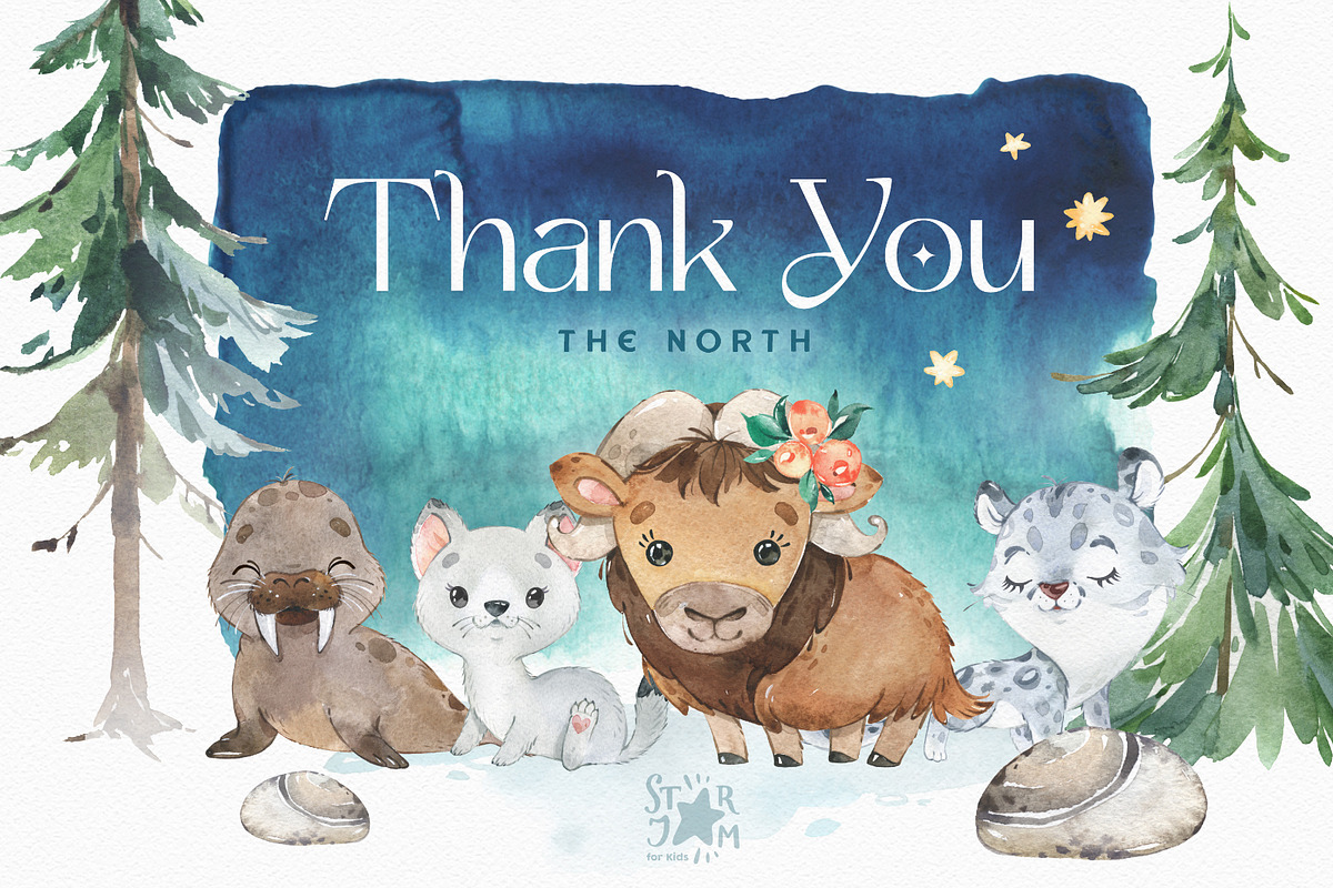 The North. Watercolor Collection, an Animal Illustration by StarJam (Photo 8 of 8)
