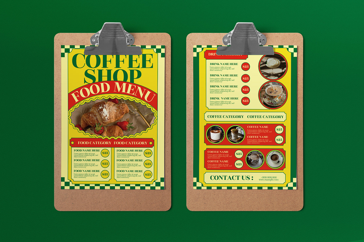 Green Coffee Shop Food Menu, a Flyer Template by graphicook (Photo 1 of 4)