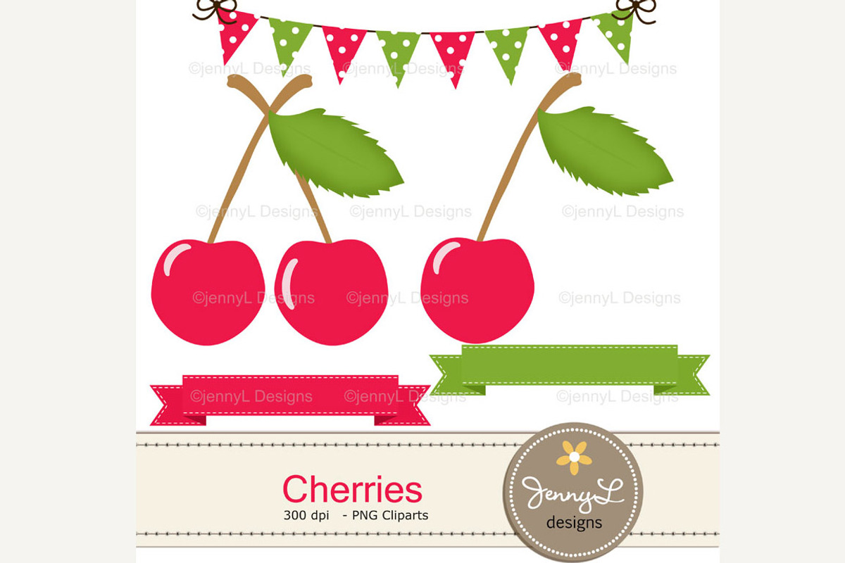 Cherry Digital Paper, a Pattern Graphic by JennyL Designs (Photo 2 of 4)
