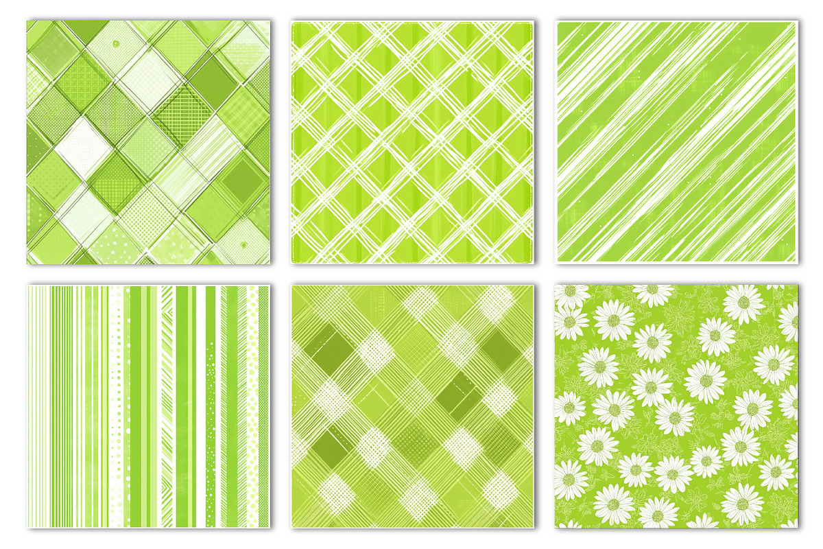 Lime Green Seamless Patterns, an Illustration by Dream Creation (Photo 4 of 5)