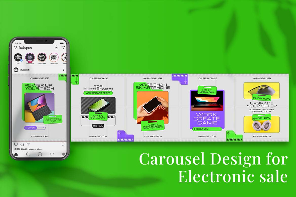 Electronic Sale Instagram Carousel &, a Social Media Template by Attype (Photo 4 of 5)