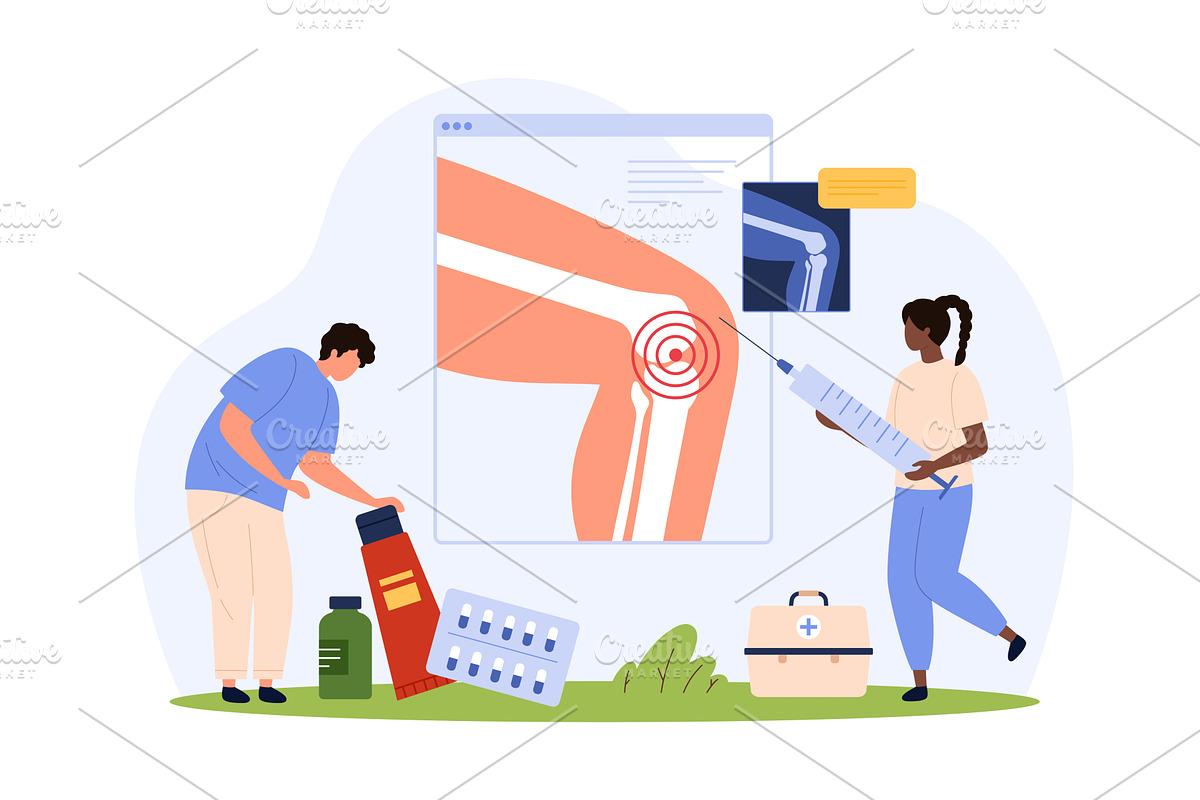 Treatment, diagnosis of cartilage, an Object Illustration by Flashvector