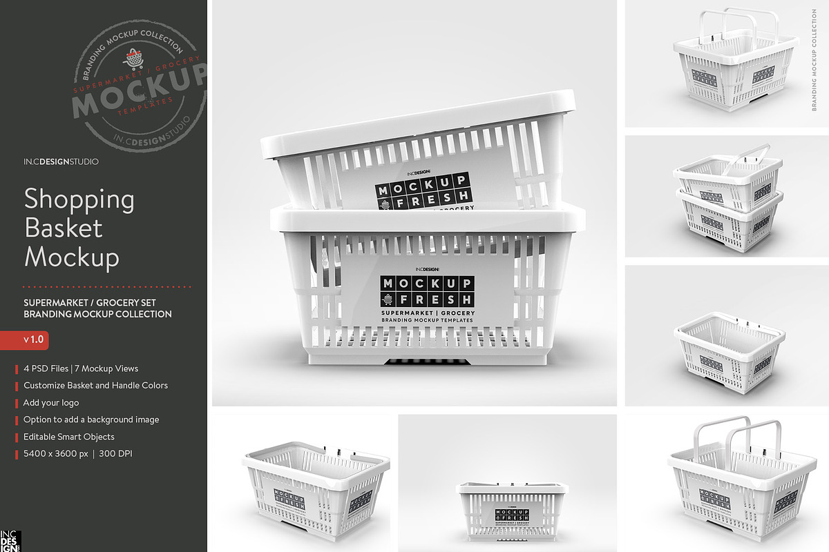 Shopping Basket Branding Mockup, a Product Mockup by INCDesign (Photo 9 of 10)