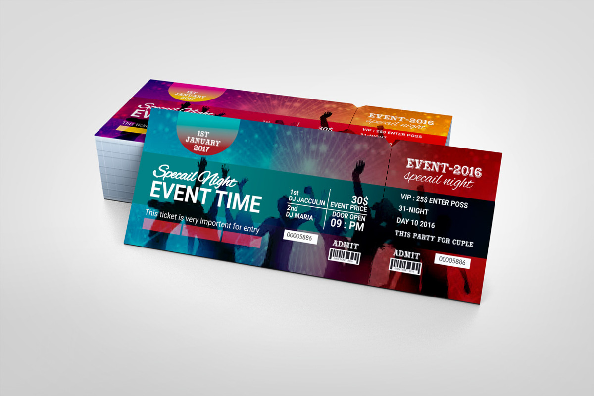 Editable Event Ticket Templates, a Card Template by BrandlyTemplate (Photo 2 of 3)