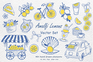 Lemon Vector Clipart Set
