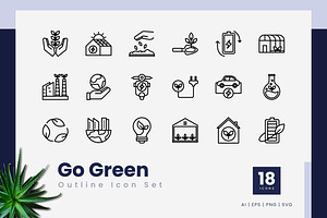 Go Green Outline Icons, an Outline Icon by Zeer Graphic