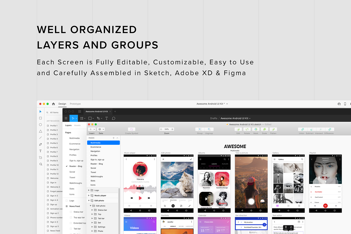 Awesome Android UI Kit, an UI Kit Template by uibundle.com