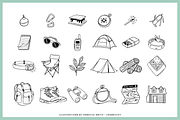 Hand Drawn Camping Illustrations, a Texture Illustration by rabeccky (Thumbnail 3 of 7)