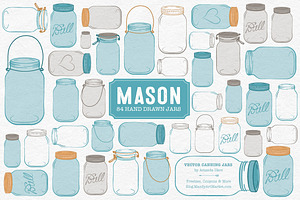 Vintage Blue Jar Vectors & Clipart, an Illustration by Amanda Ilkov