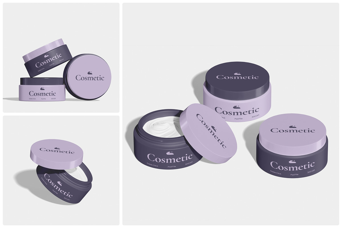 Cosmetic Jar Mockup, a Packaging Mockup by Unerispace (Photo 1 of 5)