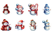 Cute Christmas Snowman Clipart, an Illustration by DreamArtGraphic (Thumbnail 5 of 5)