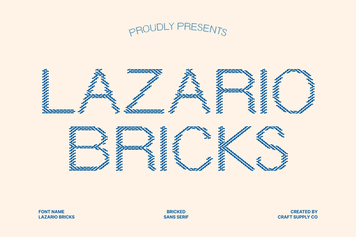 Lazario Bricks, a Sans Serif Font by Craft Supply Co. (Photo 1 of 8)