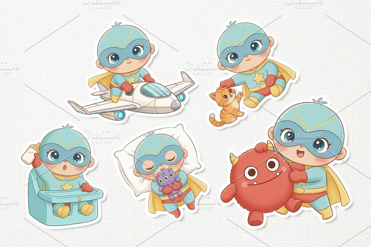 Cheerful Super Baby Boy Cute, a Person Illustration by Gohsantosa (Photo 4 of 4)